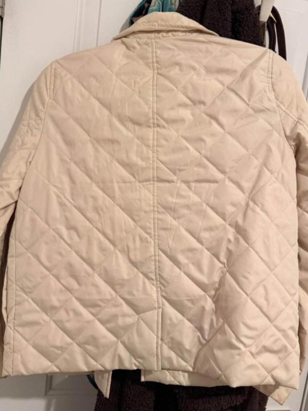 Cream Quilted Riding Puffer Jacket - Picture 3 of 3